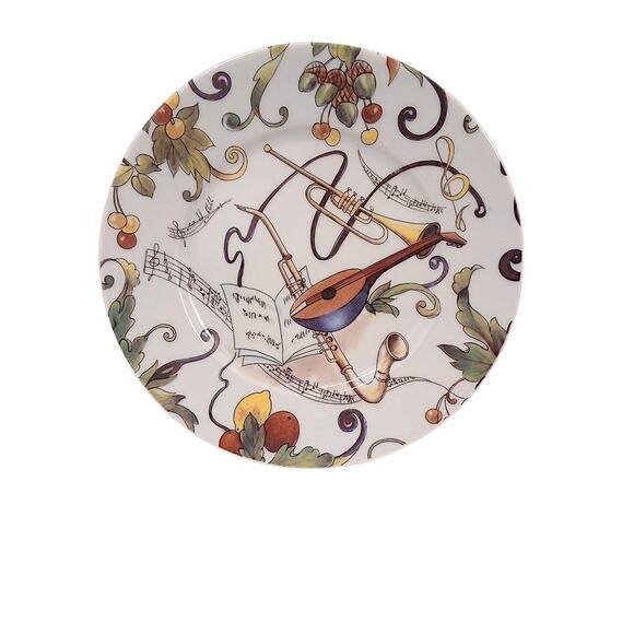 4 Pc Email De Limoges Decore A La Main A S. Marino Godinger Musical Instruments - Picture 5 of 7